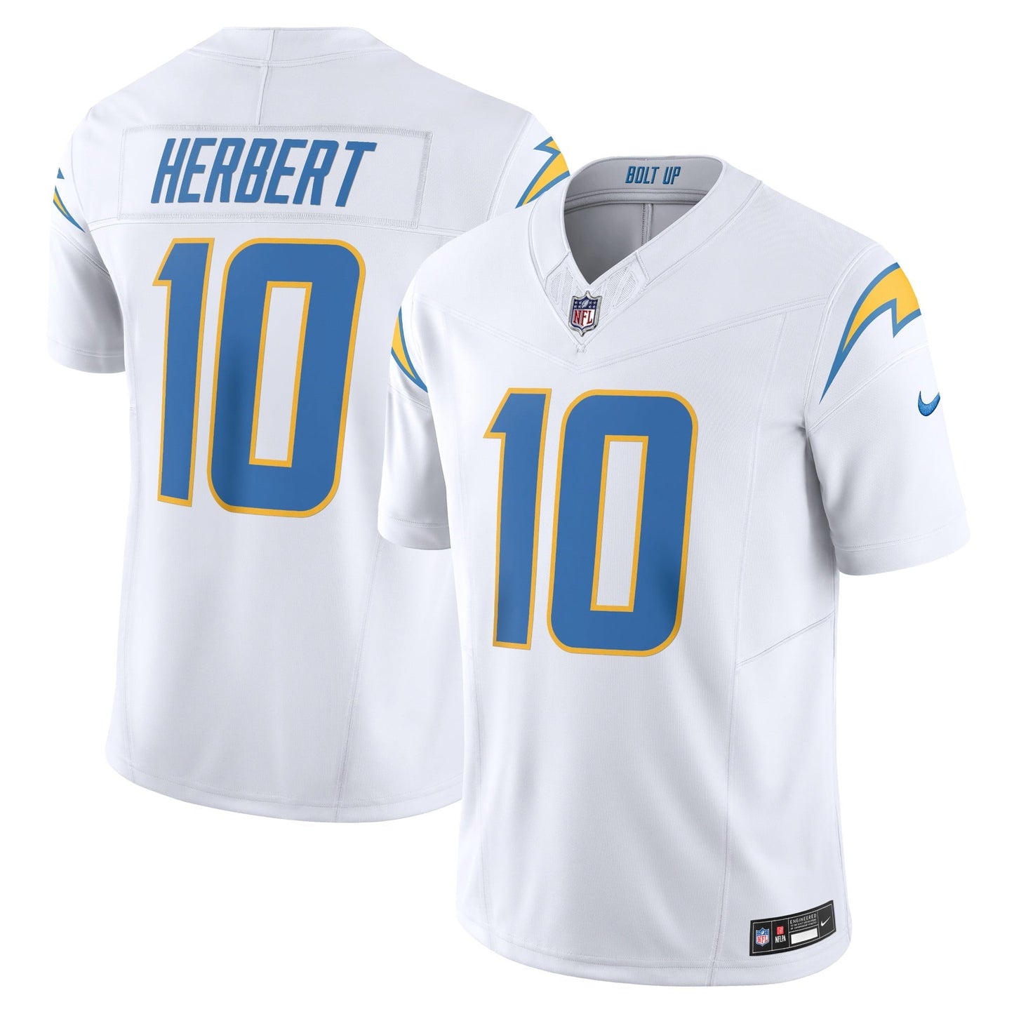 Men's Nike Justin Herbert White Los Angeles Chargers Vapor F.U.S.E. Limited Jersey