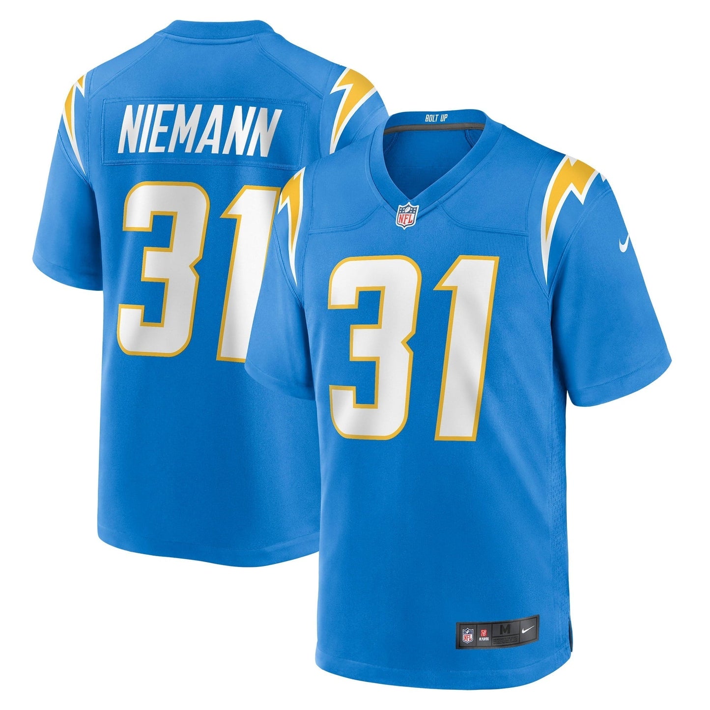 Men's Nike Nick Niemann Powder Blue Los Angeles Chargers Game Player Jersey