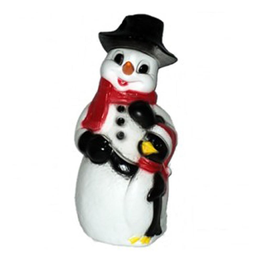 31" Snowman With Penguin Blow Molded Christmas Decoration